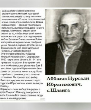 Аббазов Нургали Ибрагимович